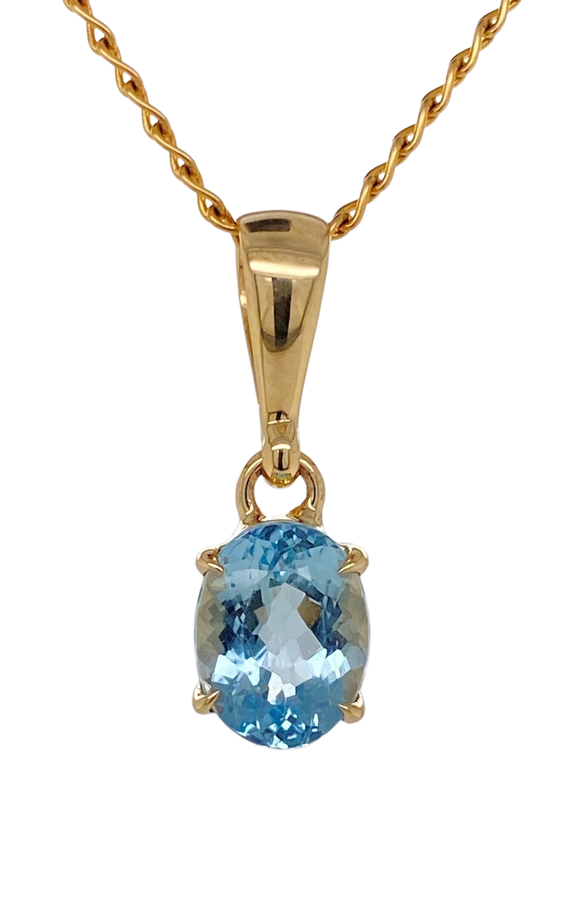 Aquamarine 2025 necklace gold