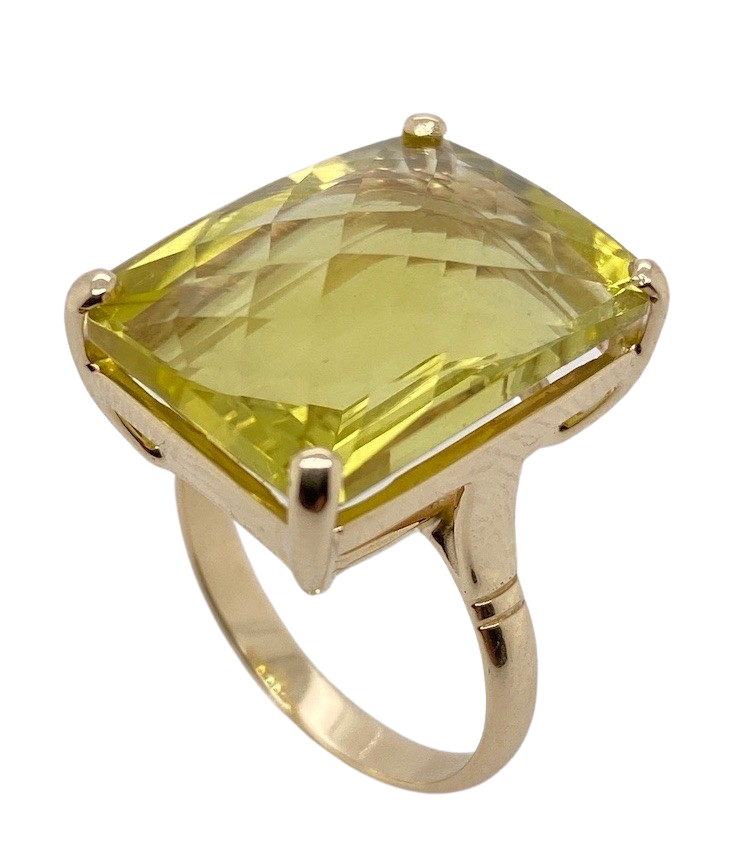 Lemon quartz clearance ring