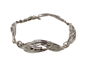 Sterling Silver Gum Leaf Bracelet J252B