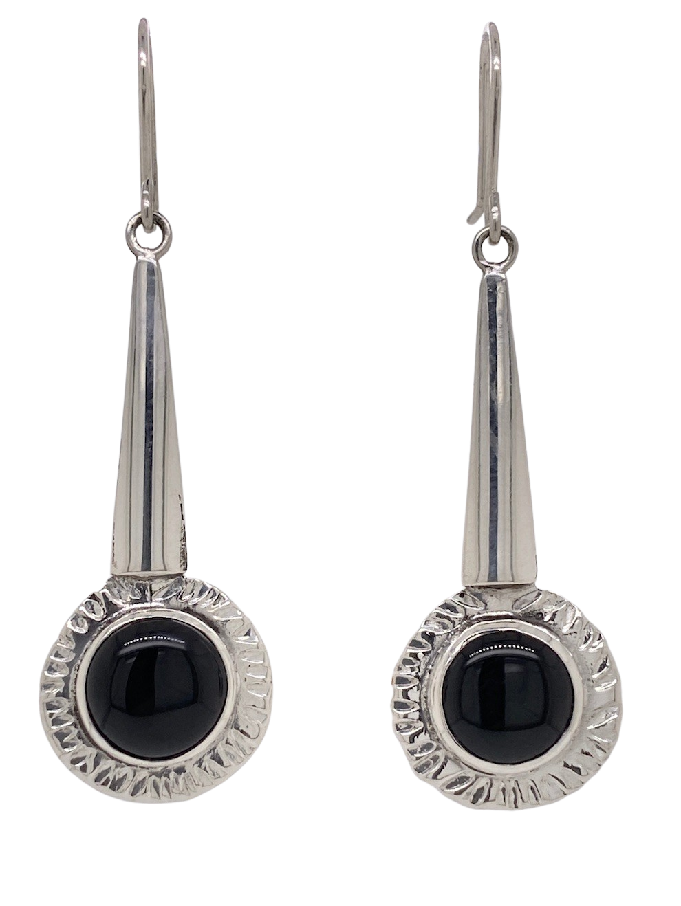 Sterling Silver and Onyx Ansonia Earrings. J477O