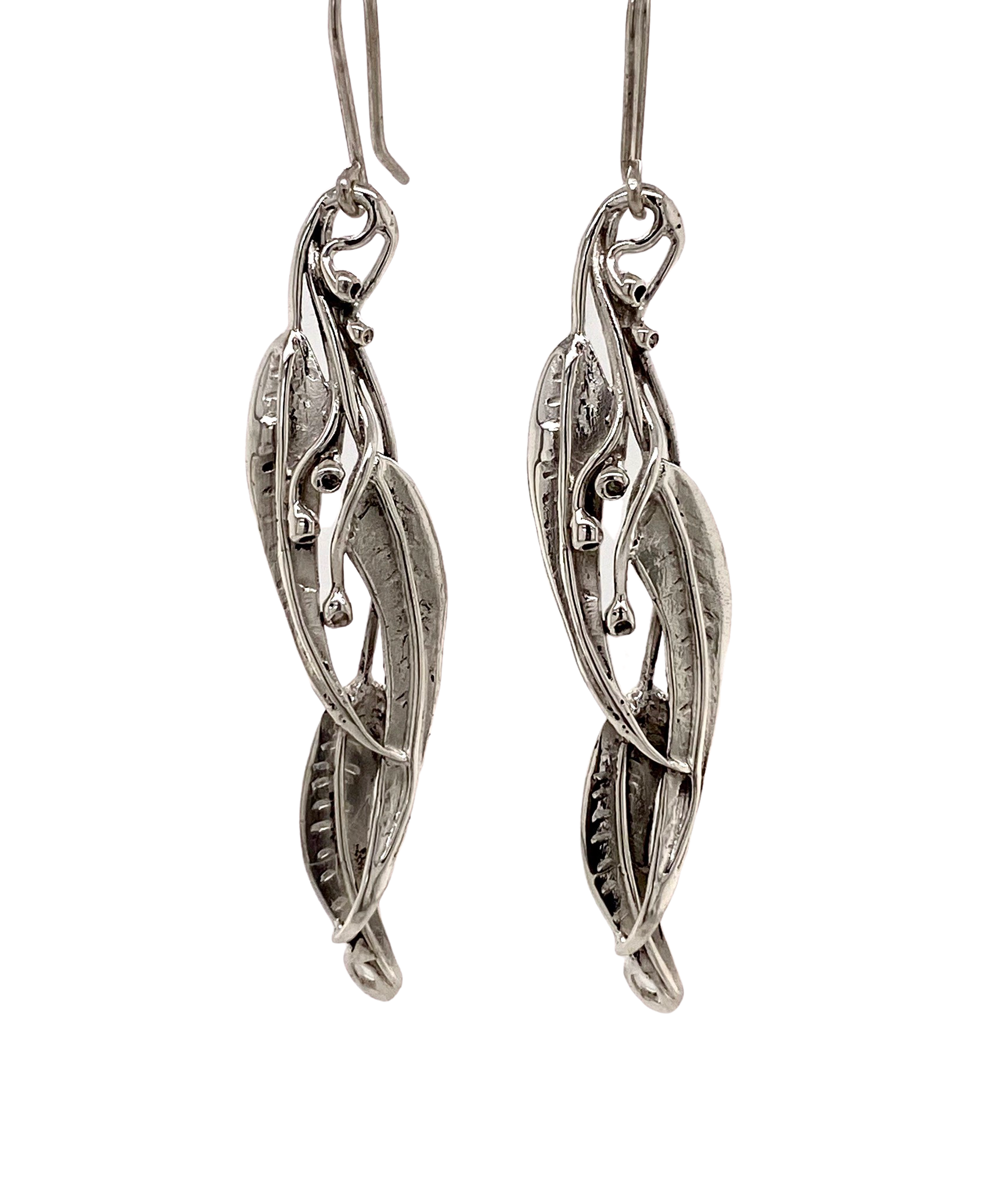 Silver Leaf Dangle Earrings for Women – Hollywood Sensation®