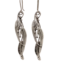 Sterling Silver Gum Leaf Earrings (large) J252