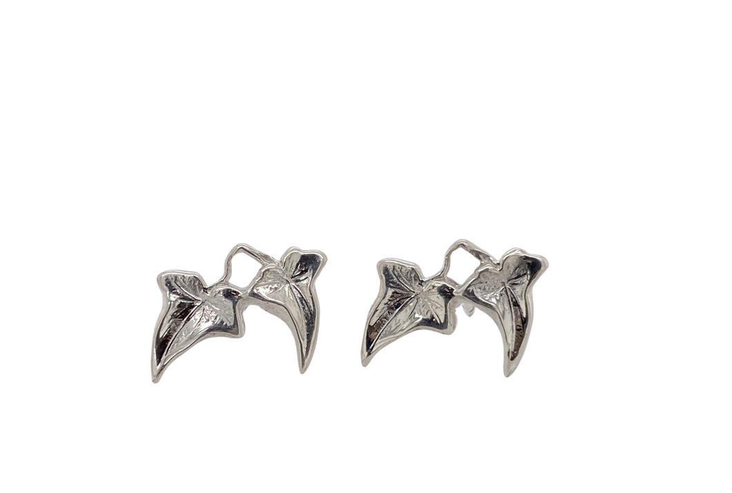 Sterling Silver Double Ivy Studs J121
