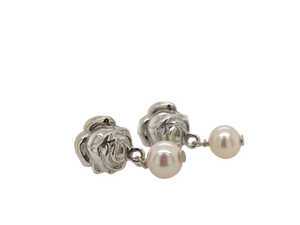 Sterling Silver and Pearl Beth Rose Studs J109