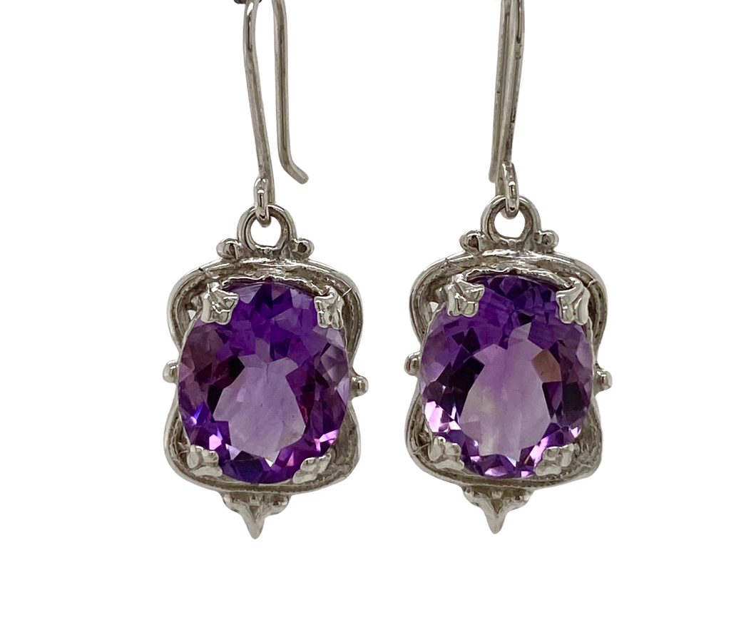 Sterling Silver and Gemstone 'Victorian' Earrings. (short) J359S