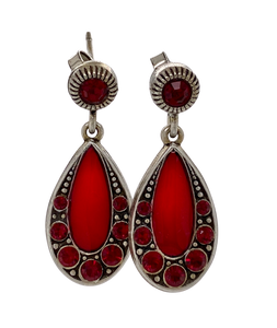 Au Bout Des Reves "Princesse'  French Red enamel Earrings 18084-02