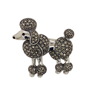 Sterling Silver Marcasite Poodle Brooch. AM55-208