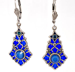 Au Bout Des Reves 'Curieuse' Blue French Enamel Earrings 18169-01
