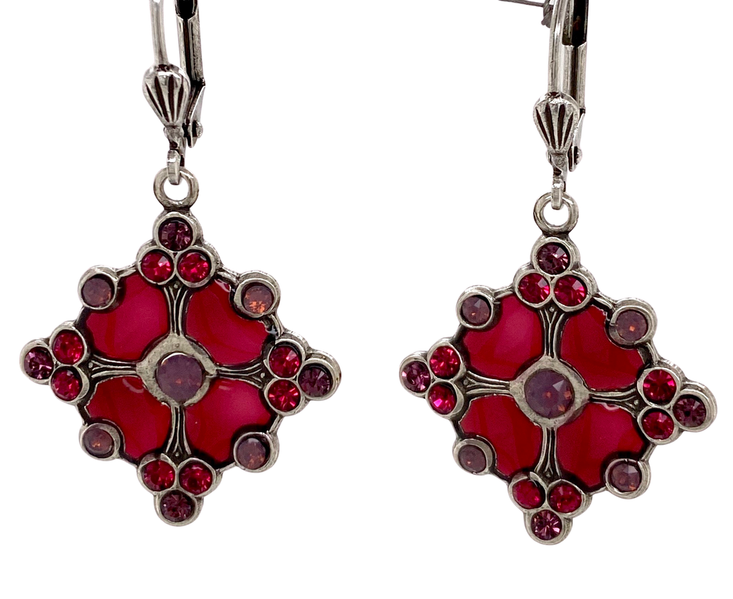 Au Bout Des Reves 'Gilda' French Crimson Enamel Earrings 18323-11