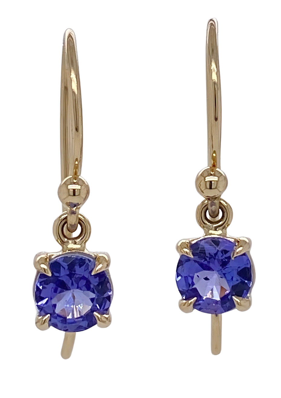 Tanzanite earrings 2025 yellow gold