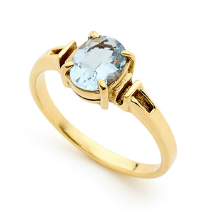 9ct Gold Gemstone Manhatten Ring J40