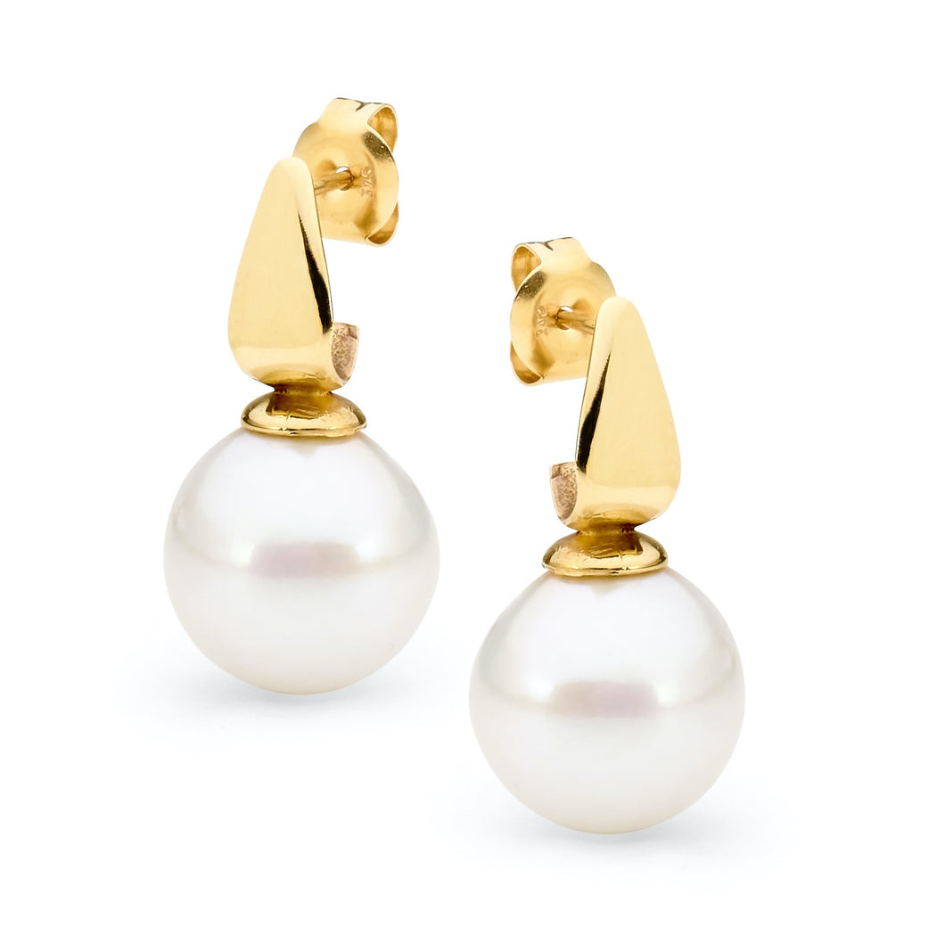 9ct Gold and Freshwater Pearl Hamilton Stud Earrings. J336P