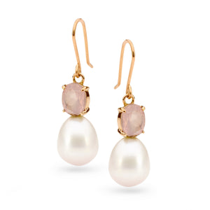 9ct Gold Gemstone and Pearl Ella Earrings J490