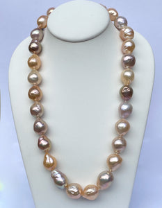 Cultured Pink Fresh Water Baroque Pearl Strand PF5