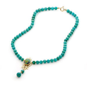 9ct Gold and Turquoise Orpheus Necklace J352