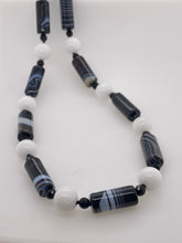 Load image into Gallery viewer, Sterling Silver Black and White Gemstone Necklace
