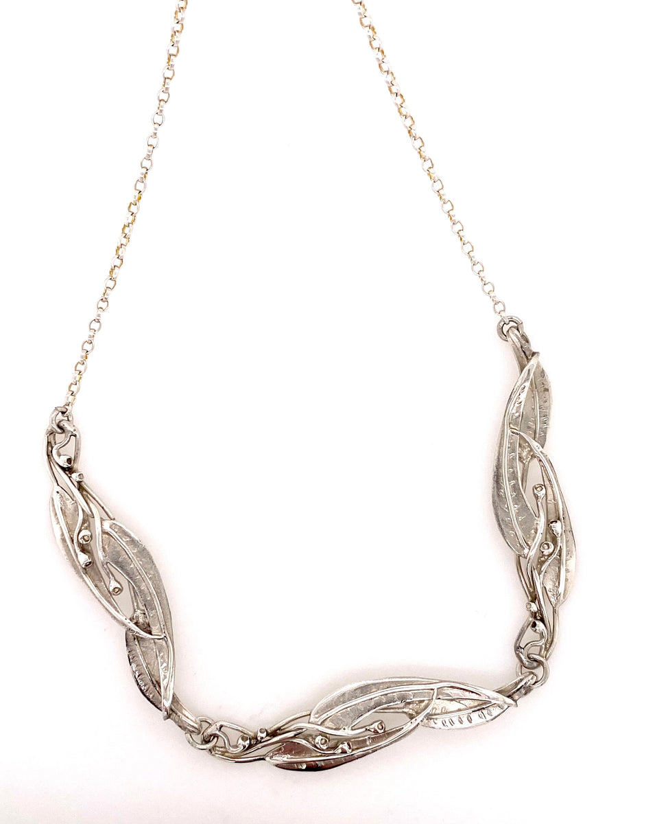 Sterling Silver Gumleaf Necklace – Jeeba Jewellery