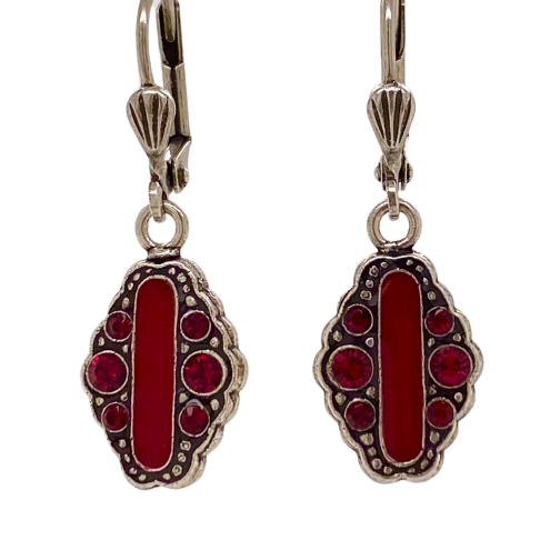 Au Bout Des Reves Red French Enamel Earrings 17059-53