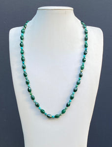 Sterling Silver Malachite and Turquoise Necklace