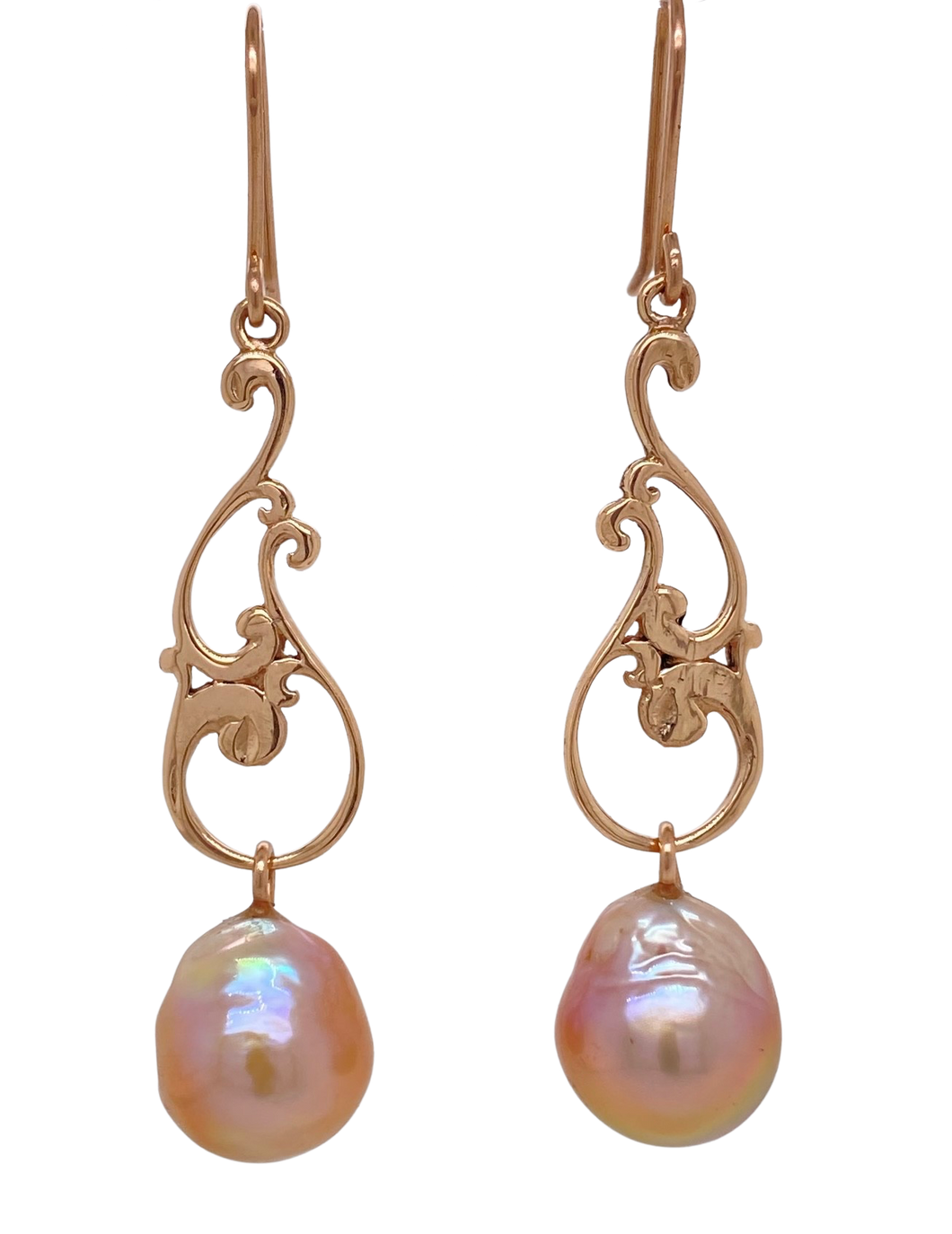 9ct Rose Gold and Pink Pearl Serenade Earrings J325
