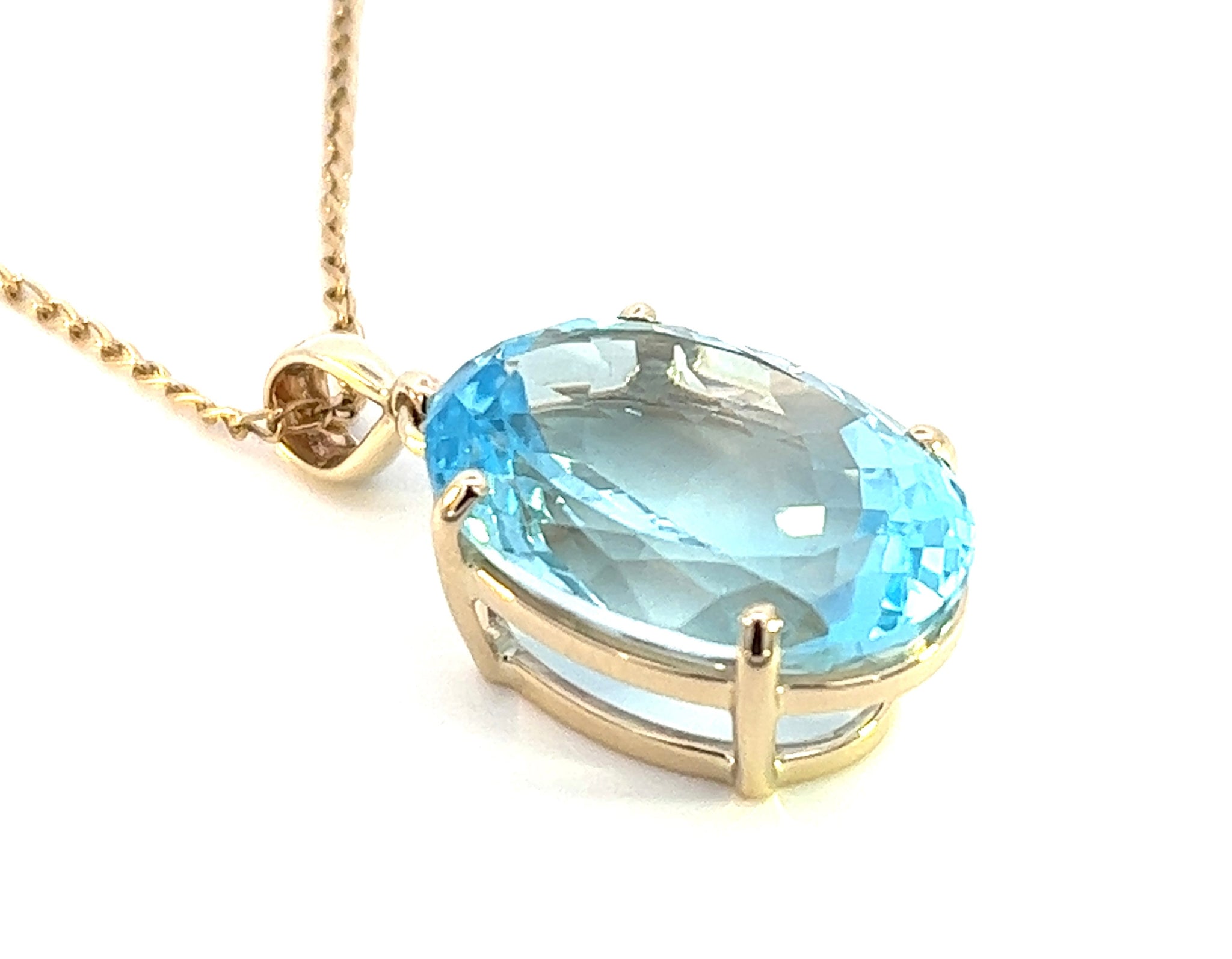 Beautiful Rose Gold and Blue Topaz Pendant 7401-32 | Grants Jewelry