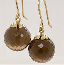 Load image into Gallery viewer, 9ct Gold Smokey Quartz Abba Earrings
