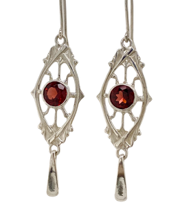 Sterling Silver Garnet Parisienne Earrings