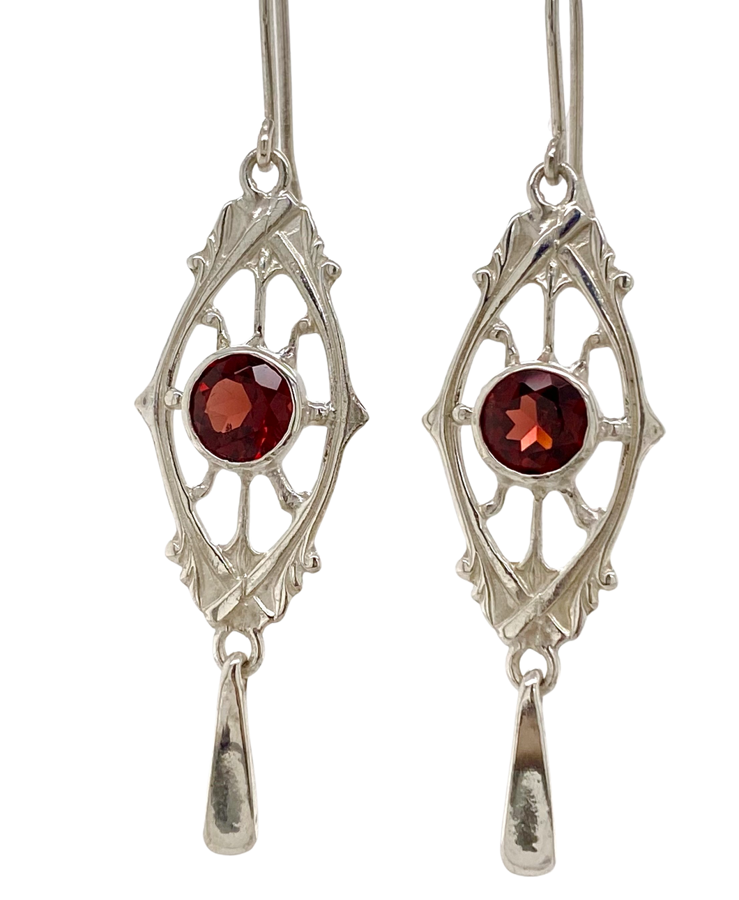 Sterling Silver Garnet Parisienne Earrings