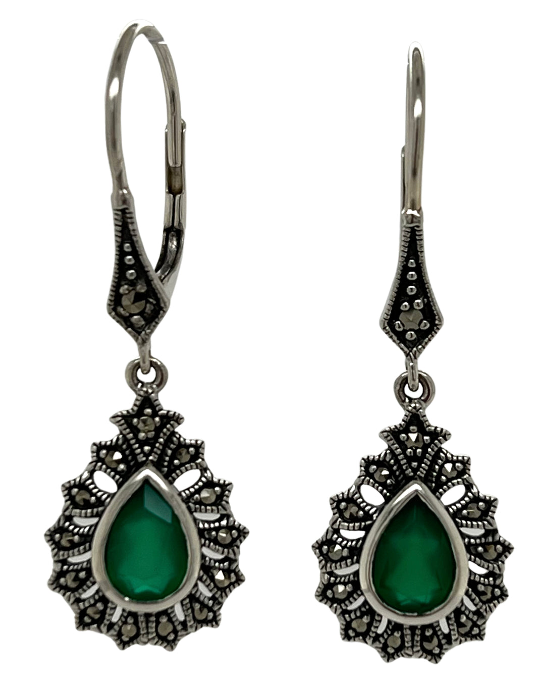 Green on sale agate earrings