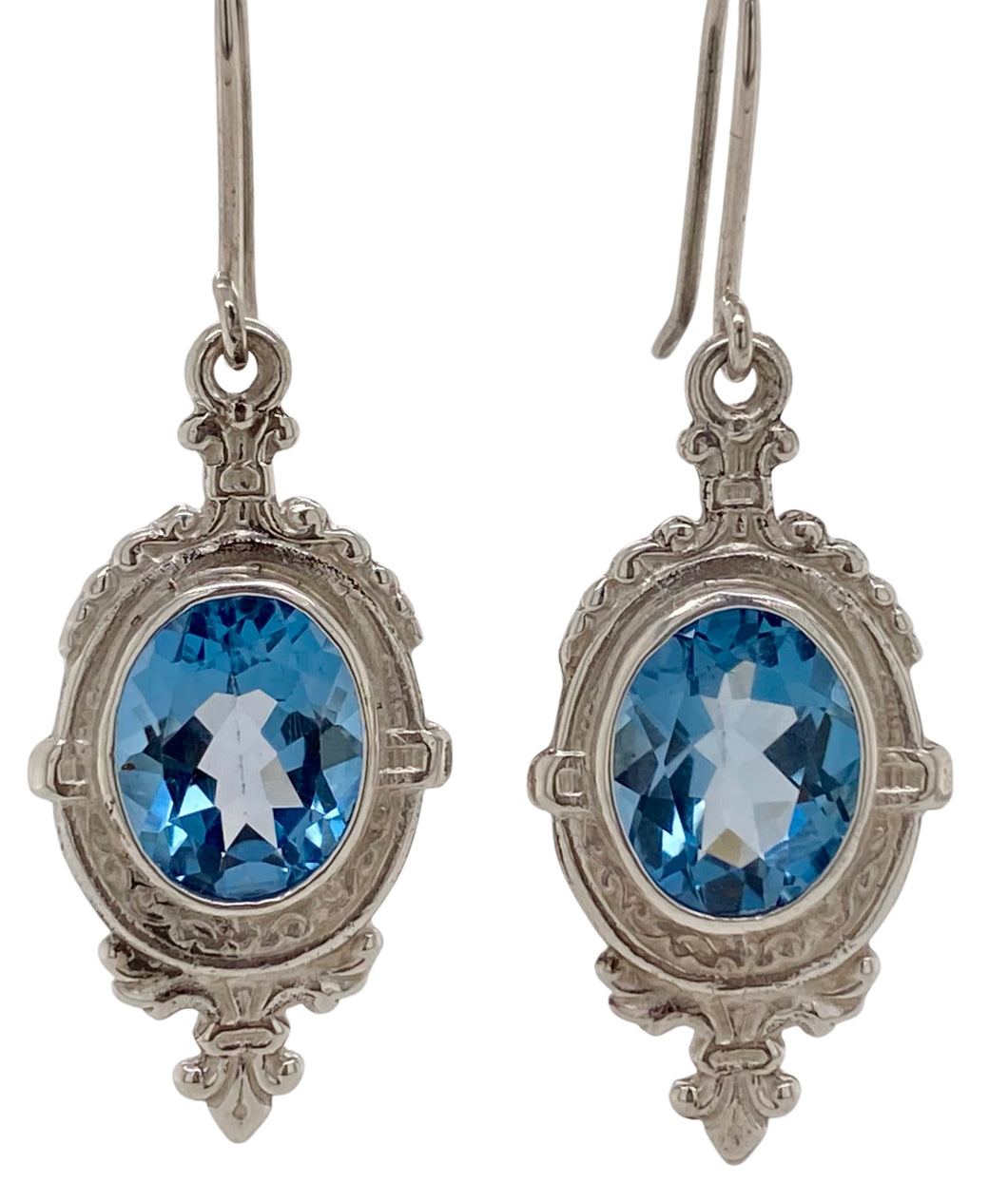 Sterling Silver London Blue Topaz 'Quicksilver' Earrings. J182LBT