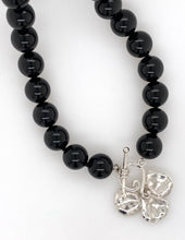 Load image into Gallery viewer, Sterling Silver Onyx Clover Necklace
