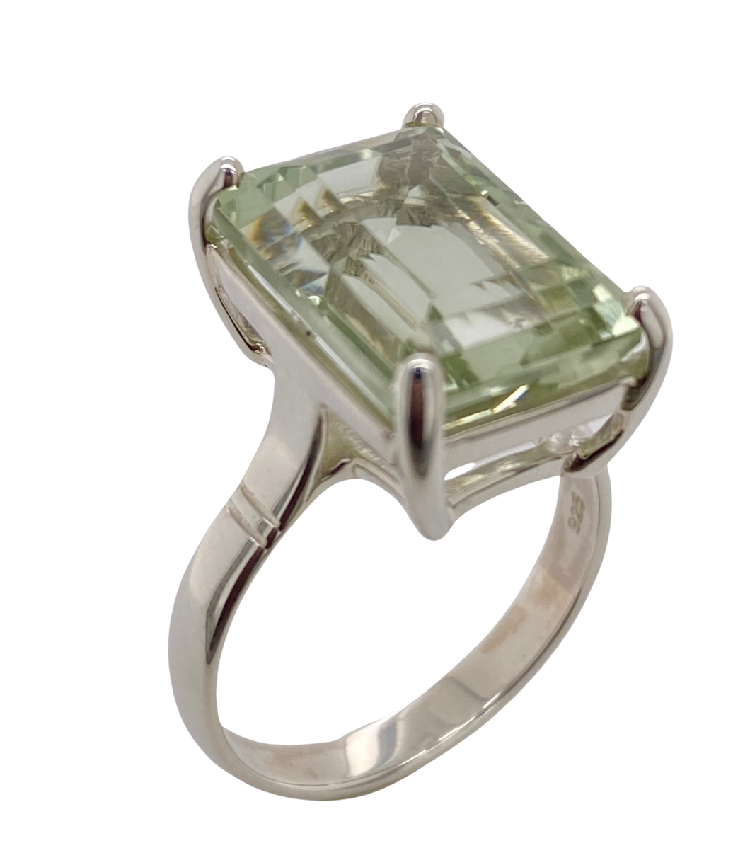 Sterling Silver Prasiolite Ring. GA-33