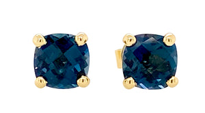 9ct Yellow Gold London Blue Topaz Studs