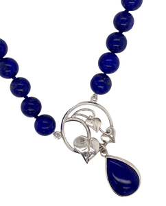Sterling Silver Lapis Lazuli Manda Ivy Necklace.