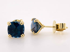 9ct Yellow Gold London Blue Topaz Studs