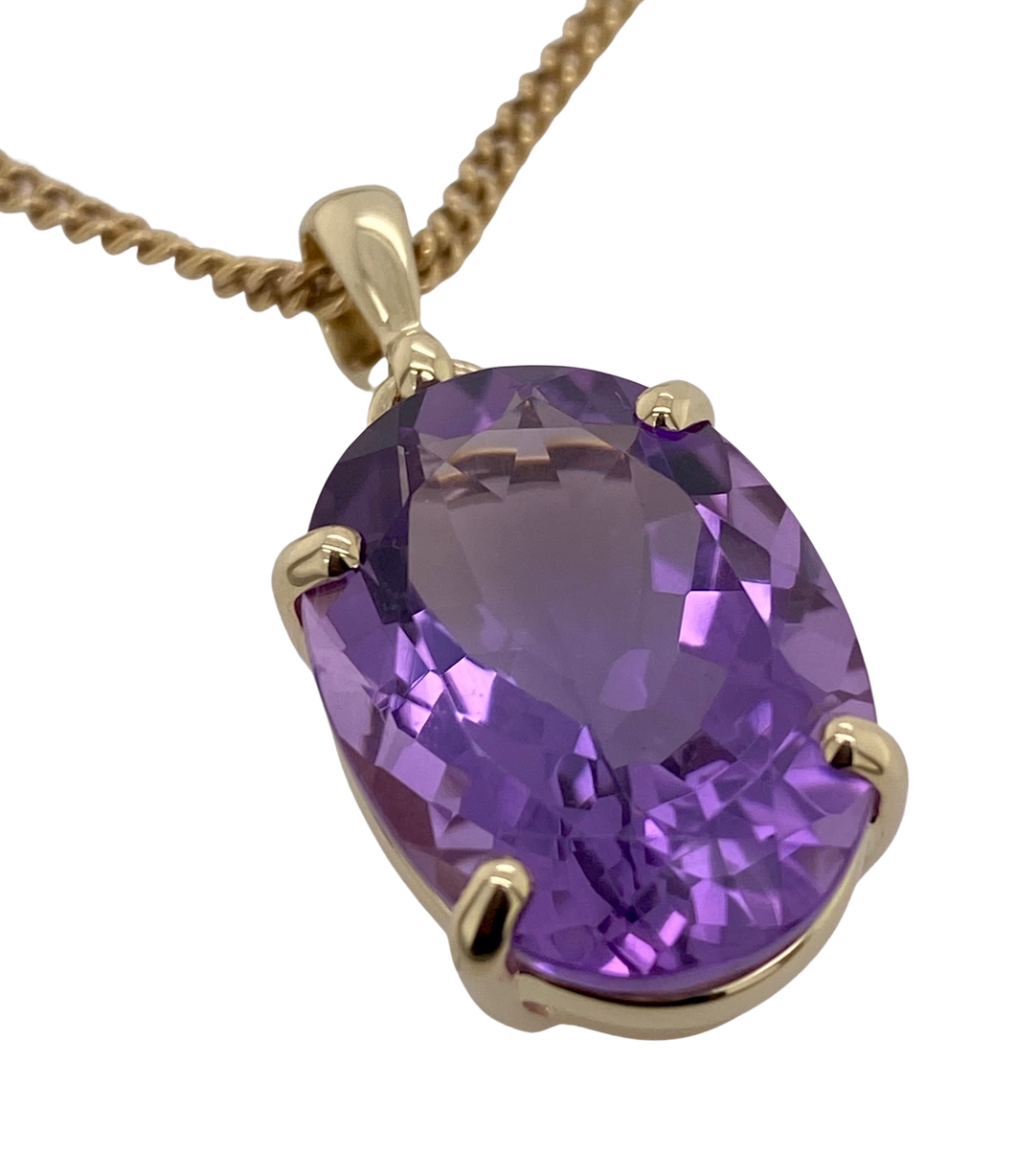 9ct Yellow Gold Amethyst Pendant. GA 68 Jeeba Jewellery