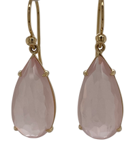 Load image into Gallery viewer, Elegant 9ct Yellow Gold Rose Quartz Earrings
