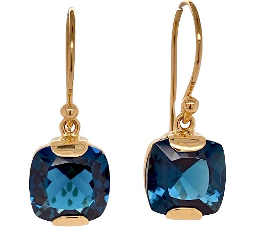 9ct Gold London Blue Topaz Earrings GA-153