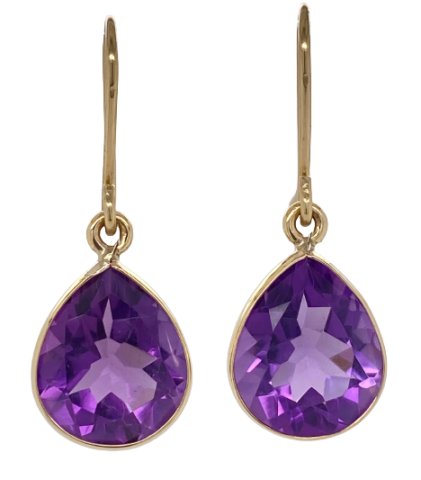 9ct Gold Amethyst Chloe Earrings