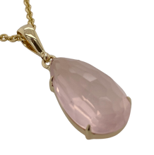 Load image into Gallery viewer, 9ct Yellow Gold Rose Quartz Pendant
