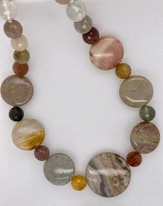 Earthy Sterling Silver Agate Necklace