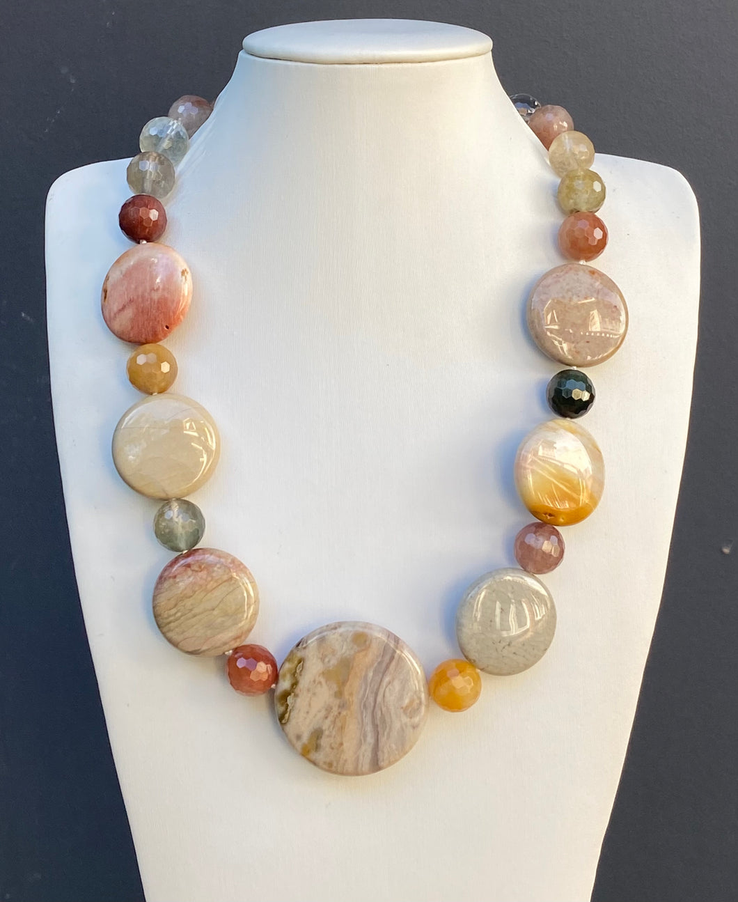 Earthy Sterling Silver Agate Necklace