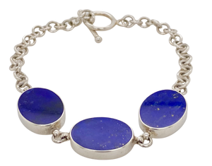Sterling Silver Lapis Lazuli Bracelet GA-B5