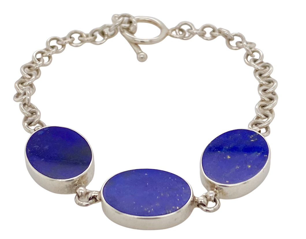 Sterling Silver Lapis Lazuli Bracelet GA-B5