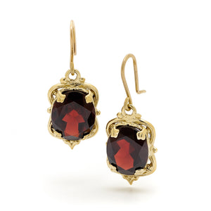 9Ct Gold and Gemstone 'Victorian' Earrings. (short) J359G